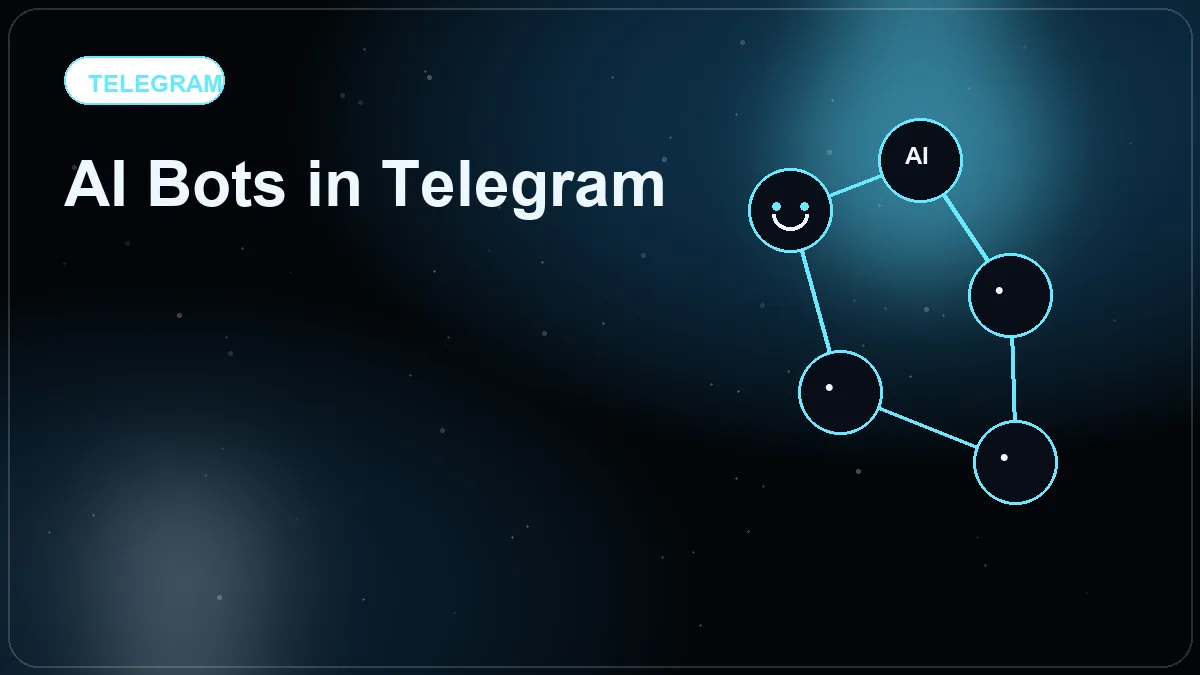 Illustration of AI bots connected inside Telegram chats