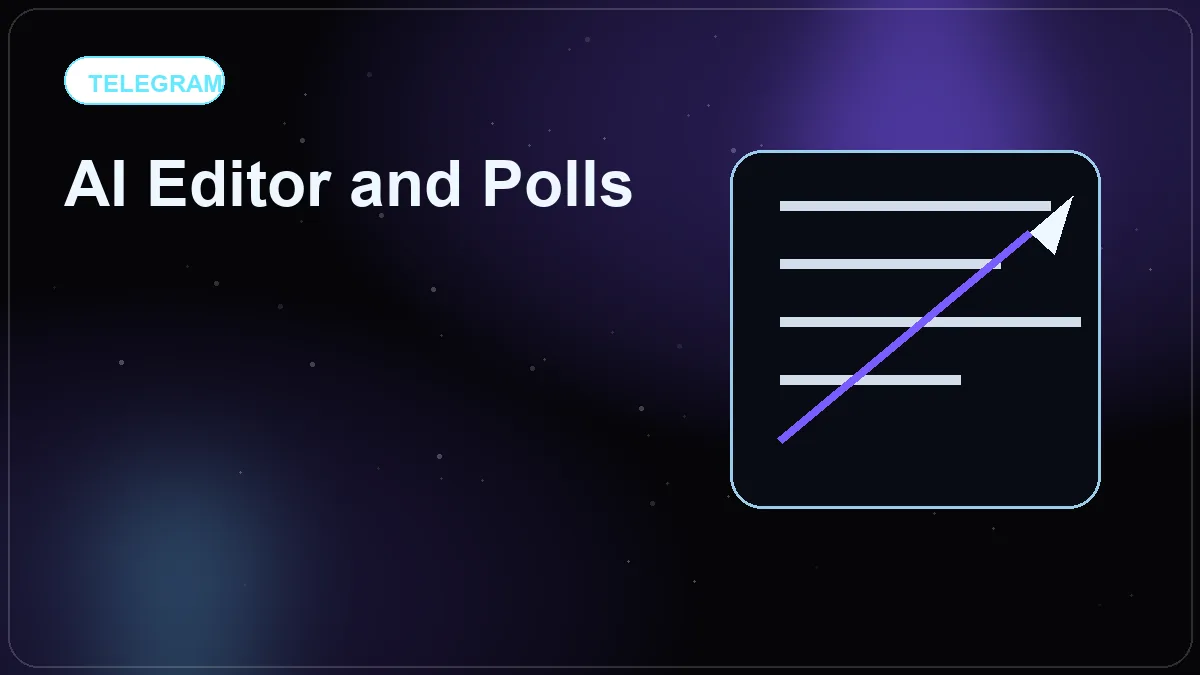 Illustration of an AI editor and poll workflow for Telegram communities